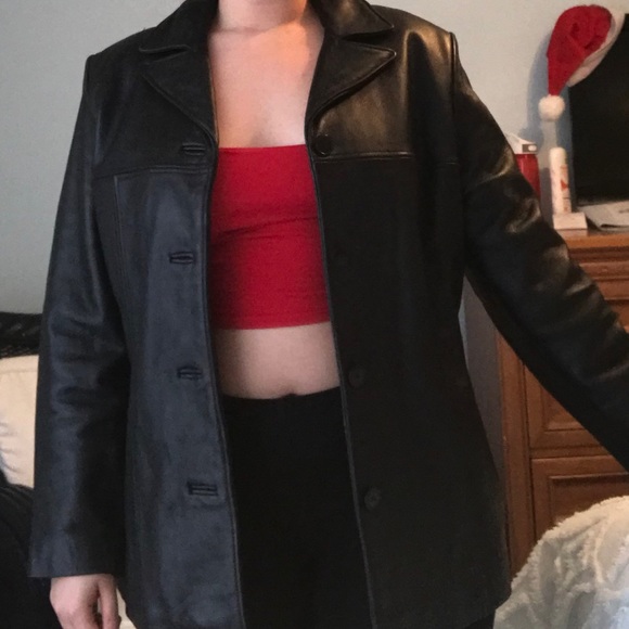Black Leather Jacket ‘80s Vintage - Picture 9 of 10
